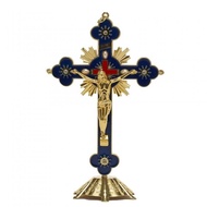 Gd-8 Sd-5 Eqw-68 Catholic Sitting Cross White Flower Elegant Medium 20Cm Premium