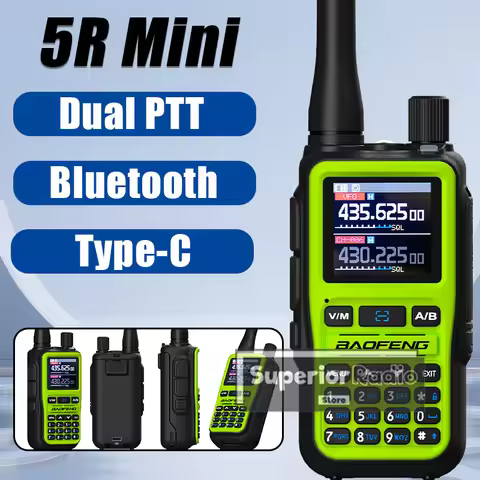 UV-5R Mini Baofeng Walkie Talkie Bluetooth Green USB-C Jack Charging 1/2/4X Transceiver Radio 999 Ch
