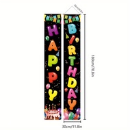 Colorful Happy Birthday porch logo birthday banner Happy Birthday Gate