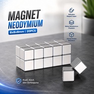 Neodymium Cube Magnet Square Strong Magnet Cube 8x8x8mm 20PCS