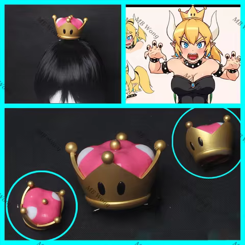 Game Bowser Koopa Sr. Cosplay Prop Bowsette Cosplay Headwear Crown Queen Princess Bowser Outfit For 