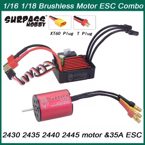 SURPASS HOBBY KK 2430 2435 2440 2445 Brushless Motor 25A 35A ESC for Traxxas HSP Wltoys 1/16 1/18 RC