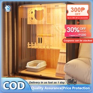 Cat Villa Pet Cage Solid Wood Cage Cat House Wooden Luxury Villa Extra-large Cat House