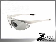 【Z-POLS頂級3秒變色鏡片款】專業級可掀式可配度烤漆白款UV400超感光運動眼鏡,加碼贈多樣配件!