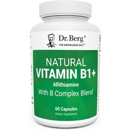 Dr. Berg Natural Vitamin B1 B6 B12 Complex - 60 Capsules Allithiamine Supplement with 8 Essential Vi