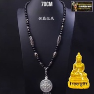 泰国佛牌🙏黑玛瑙天珠 九眼天珠 佛牌链子 径直8mm周长70cm