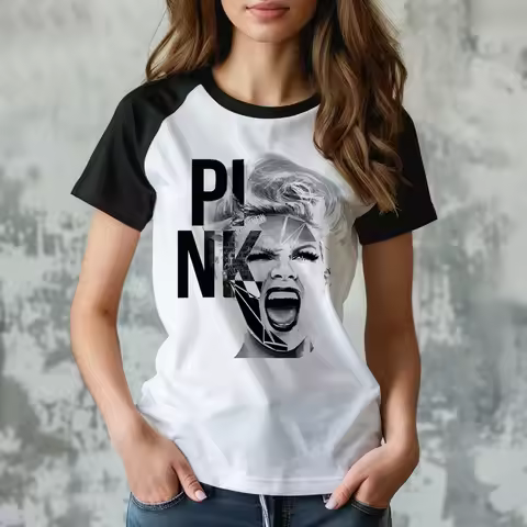 Pink p Nk t-shirts women comic Tee girl 2000s clothes