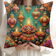 Indian Diwali Style Decorative Pillow Cover  Sarung Bantal Hiasan Gaya Deepavali India