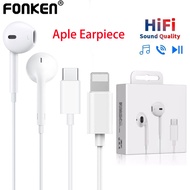 Fonken 8Pin Wired Earphone IOS Plug-and-Play Headset Type C Earphone IOS Wired Earpiece
