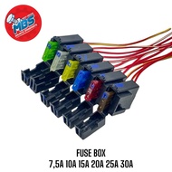 FUSE BOX HOUSING FUSE TANCEP + FUSE 7.5A 10A 15A 20A 25A 30A UNIVERSAL MOTORCYCLE CAR