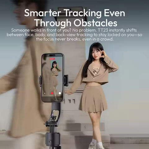 Ulanzi TT23 Auto-Tracking Selfie Stick Tripod with Bluetooth Remote Control for Travel Vlogging Live