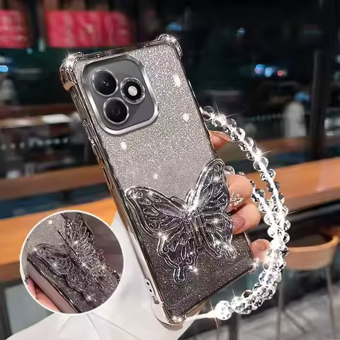 Shockproof Glitter Plating Case for Honor 400 Lite Honor400 Honor 400 Pro 400Pro Crystal Bracelet Ho