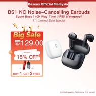 【New Arrivals】Baseus Bass BS1 NC Noise-Cancelling Earbuds SupeBass Hi-Res 6-Mic ENC Clear Call Bluet