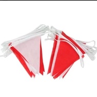 MERAH TRIANGLE BANNER RED WHITE FLAG BANER 16 flags 5m DECORATION 17 AUGUST AUGUST AUGUST AUGUST IND