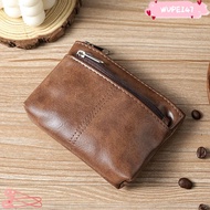 WUPEI47AD Coin Purse, Zipper PU Leather Zero Wallet,  Solid Color Vintage Card Bag