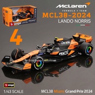 Bburago 1:43 McLaren F1 2025 MCL38 Luxury Alloy Car Die Cast Car Model Toy Series