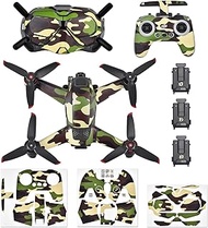 Tomat Waterproof PVC Sticker Decal Skin for DJI FPV Drone Combo Drone Body,FPV Drone Goggles V2,Remote Controller and Batteries (Green Camouflage)