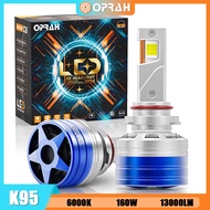 ✅K95 Oprah CANBUS 2ชิ้นหลอดไฟหน้า LED H4ที่มีประสิทธิภาพสำหรับรถยนต์160W 6000K 12V 24V 130000LM Canbus 9005 9006 9012 H1 H4 H7 H11 12V 24V มีให้เลือก