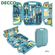 Decco 27pcs Home Tools Repair Tool Kit Tool Box DIY Multipurpose Tools Set Repair Hand Tool And Acce