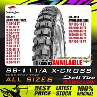 TAYAR MOTORSIKAL DELI/SWALLOW SB111/SB111A TYRE 90/100-16, 3.50-17, 70/100-19 (BUNGA MOTO CROSS)