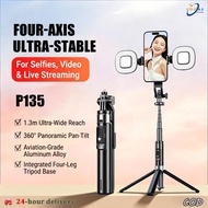 P135 Bluetooth Selfie Stick Remote Control Detachable  Quadrapod 360°rotation Selfie Stick with fill