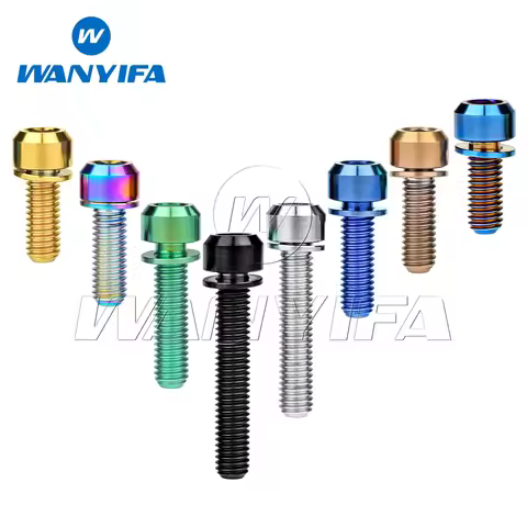 Wanyifa Titanium Bolt M5/M6X16/18/20/25/35Mm Titanium Bicycle Stem Screw with Washer Bicycle Accesso