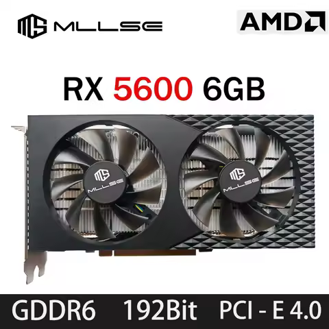 MLLSE New AMD Radeon RX5600 6GB Graphic Card GDDR6 6+8Pin Gaming Computer GPU RX5600 6GB Game Deskto
