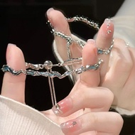 bracelet for woman gelang tangan perempuan {Ice Blue Ocean} Sweet Cool Irregular Blue Wave Bracelet 