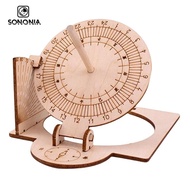 [SONONIA] Equatorial Sundial Clock DIY Wooden Building Kit for Students Teaching Clock Maritime Naut