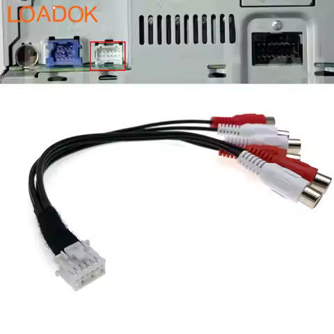 12 Pin Car Radio Audio Stereo Front Rear Sub Woofer Output RCA Cable Adapter For Pioneer Carrozzeria