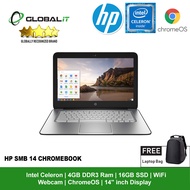 (Refurbished Notebook) HP SMB 14 Chromebook Laptop / 14.0 inch Display / Intel Celeron / 4GB DDR3 Ram / 16GB SSD / WiFi / ChromeOS / Webcam