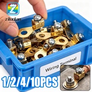ZILUOLAN Car Battery Terminal Blocks, 2.5‑10mm² Solid Copper Battery Connector, Screw‑Tight 6mm Hole