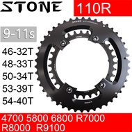 Stone 110bcd Chainring Double for Shimano 105 R7000 R8000 R9100 Road Bike Round 52 36T 53 39T 54 40T