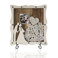 Wedding Guest Message Book Wooden Frame Wedding Sign In Board, Creative Cutting, Wooden Wedding Bles
