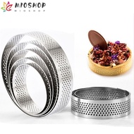 MIOSHOP Tartlet Molds Bakeware Perforated Stainless Steel Circle Mould