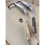 KH RACING RR150 ZX150 OPEN EXHAUST PIPE CHROME CARBON
