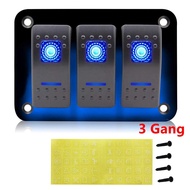 3/4/5 Gang Switch Panel 12V/24V Toggle Rocker Switch Panel 4.8A Dual USB Charger Rocker Switch for C