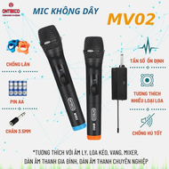 Bộ micro không dây ONTEKCO MV02 màu đen hát karaoke gia đình chuyên nghiệp