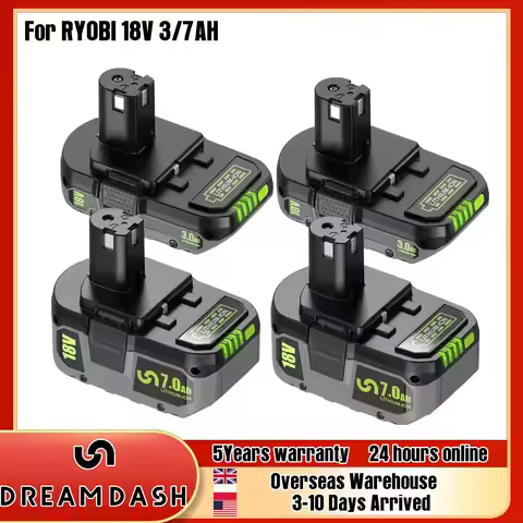 Dreamdash For RYOBI 3/7Ah P108 18V Battery Lithium-Ion Power Tools Ryobi P107 P105 P104 P103 P102 18