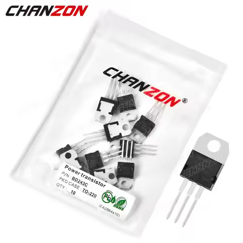 10Pcs BD243C TO-220 BD243 Power Transistor Bipolar Junction BJT Powerful Triode Tube Fets DIP 6A 100