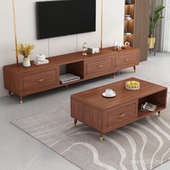 New Style Antique Combination Living Room Retractable Simple TV Cabinet Coffee Table TV Cabinet Smal