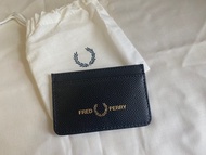 💥750+5⭐️💥🔥(包平郵) ❇️ Fred Perry Authentic Scotch Grain Textured Cardholder in Black ❇️Fred Perry PU 卡片