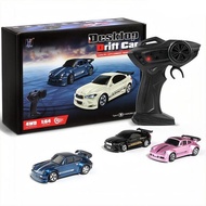 1/64 Mini RC Drift Car, 1 Box 4WD High-speed Remote Control Racing Sports Car with LED Lights, Deskt