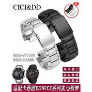 6I9J Adapt to Casio Steel Band EDIFICE Series EQW-M1100 EQW-A1000 Stainless Steel Watch Strap Access