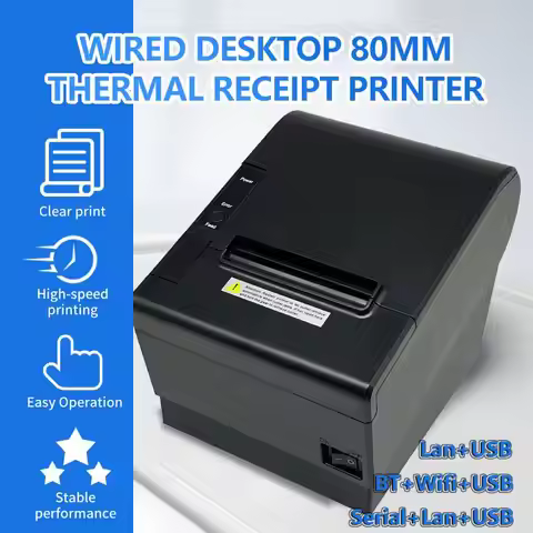 80mm Thermal Printer With Auto Cutter Use For Sales And Kitchen POS Printer Compatible USB/Wifi/BT/L