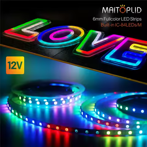DC12V Fullcolor RGB LED Strip Light Built-in IC S Shape 84LED/M For Neon Signs Bars KTV Special Prog