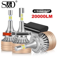 2pcs Canbus 20000LM 4 Sides CSP 9012 HIR2 LED Lamps H7 H1 H3 H11 9005 HB3 9006 HB4 9012 HIR2 Turbo L