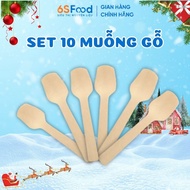 Set of 10 wooden spoons for panna cotta and cake - 6SFOOD