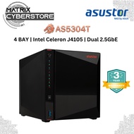 Asustor AS5304T 4-Bay NAS Celeron J4105, 4GB RAM, Dual 2.5 Gigabit Ethernet