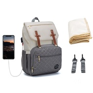 ◎♗LEQUEEN Diaper Bag Baby Care Stroller Bag Large Nappy Bag Organizer with Changing Pad Backpack Mom
